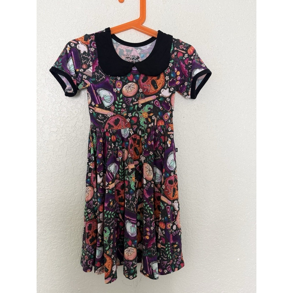 Onyx & Lore Night Before Christmas Twirl Dress Girls  7/8 Halloween Holiday Bamb - Picture 2 of 4